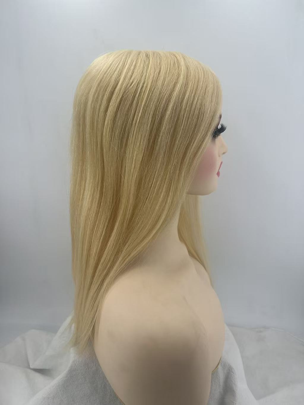 Salvi hair-SHT06 Topper New 5.5“x6" Injection Silk Top,diamond net cover 15inch Natural Straight Culticle Remy Hair
