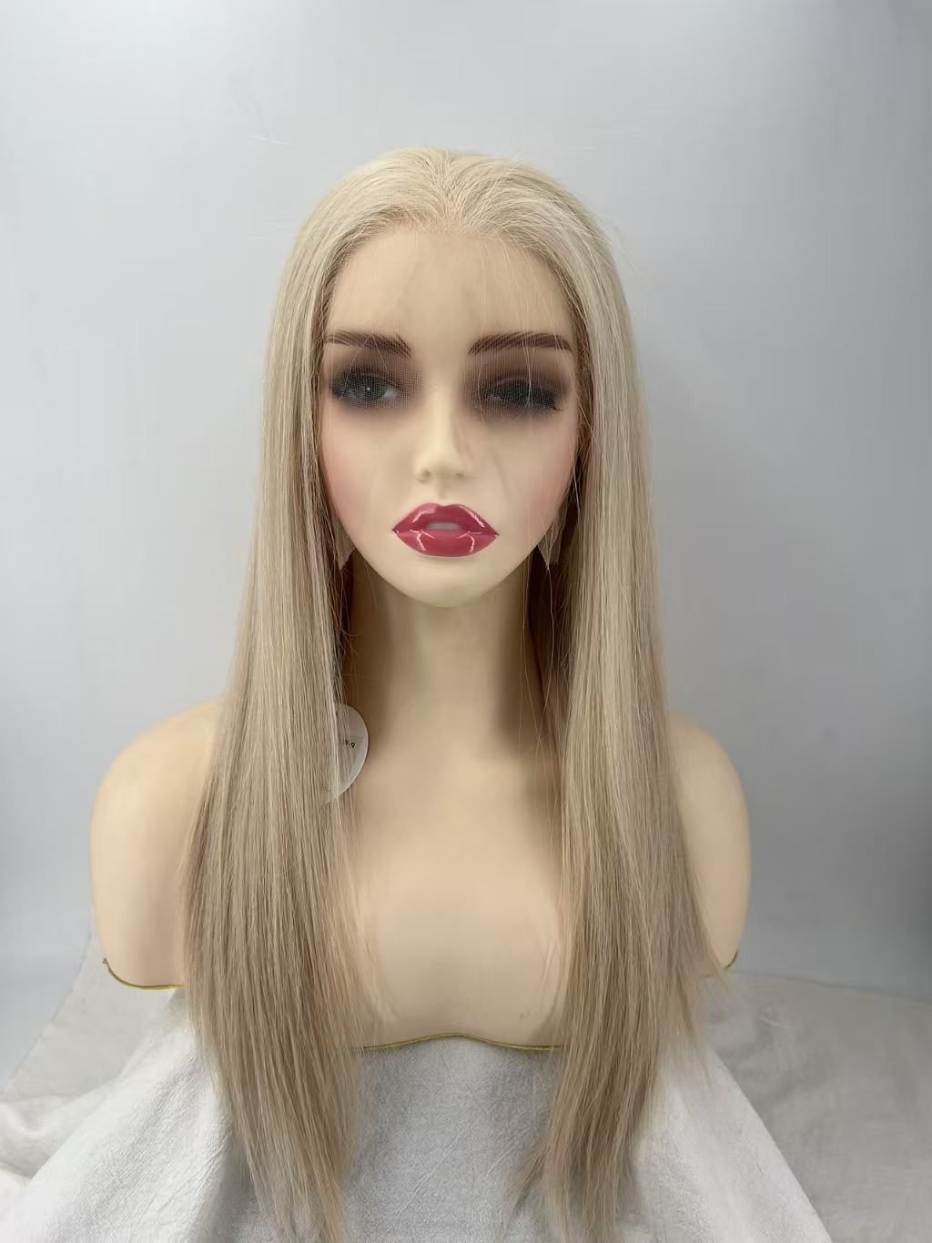 Salvi hair-SHW022  Full hand tied made 100% cuticle real hair ,130%density M cap size blond color full swiss lace 22inches
