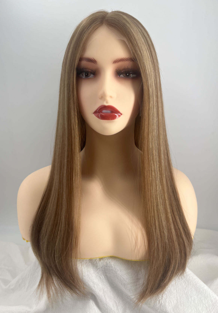 Salvi hair-SHW011  Lace top wig  100% Chinese cuticle hair ,Jewish wig ,kosher wig ,Breathable and lightweightswiss lace top ,Smll layer ,150% density  20inch（副本）