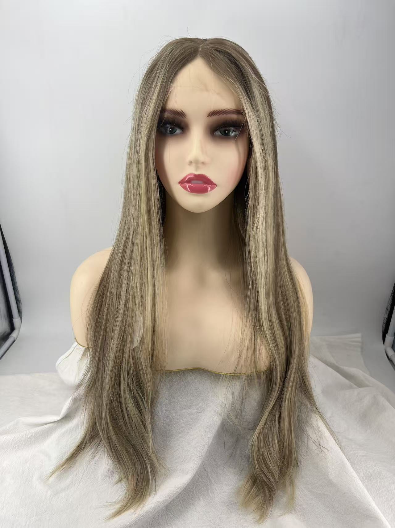 Salvi hair-SHW007 Lace top wigs 24inch 100% cuticle hair Jewish kosher wigs ,natural look and comfortable daily wear