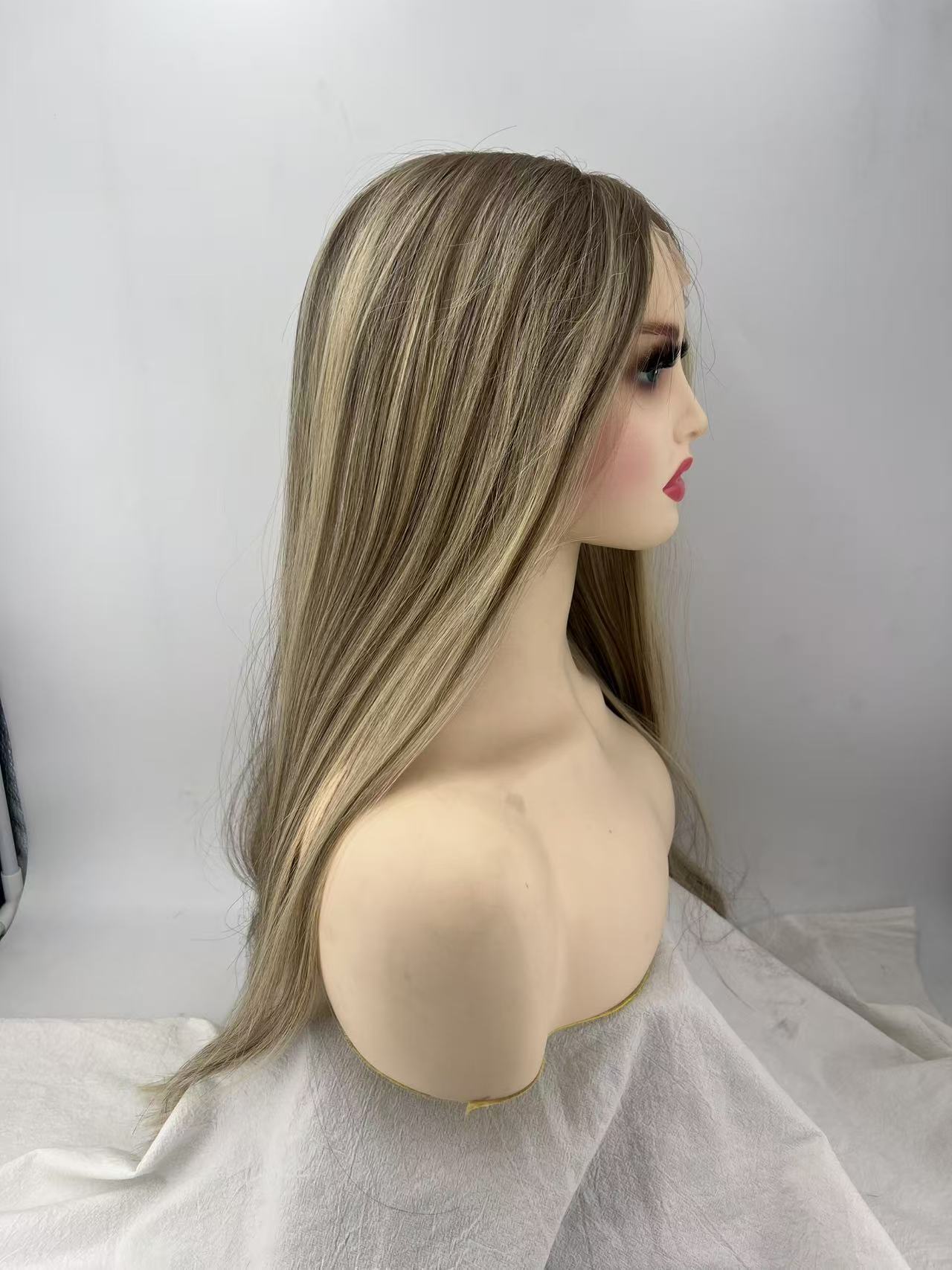 Salvi hair-SHW007 Lace top wigs 24inch 100% cuticle hair Jewish kosher wigs ,natural look and comfortable daily wear