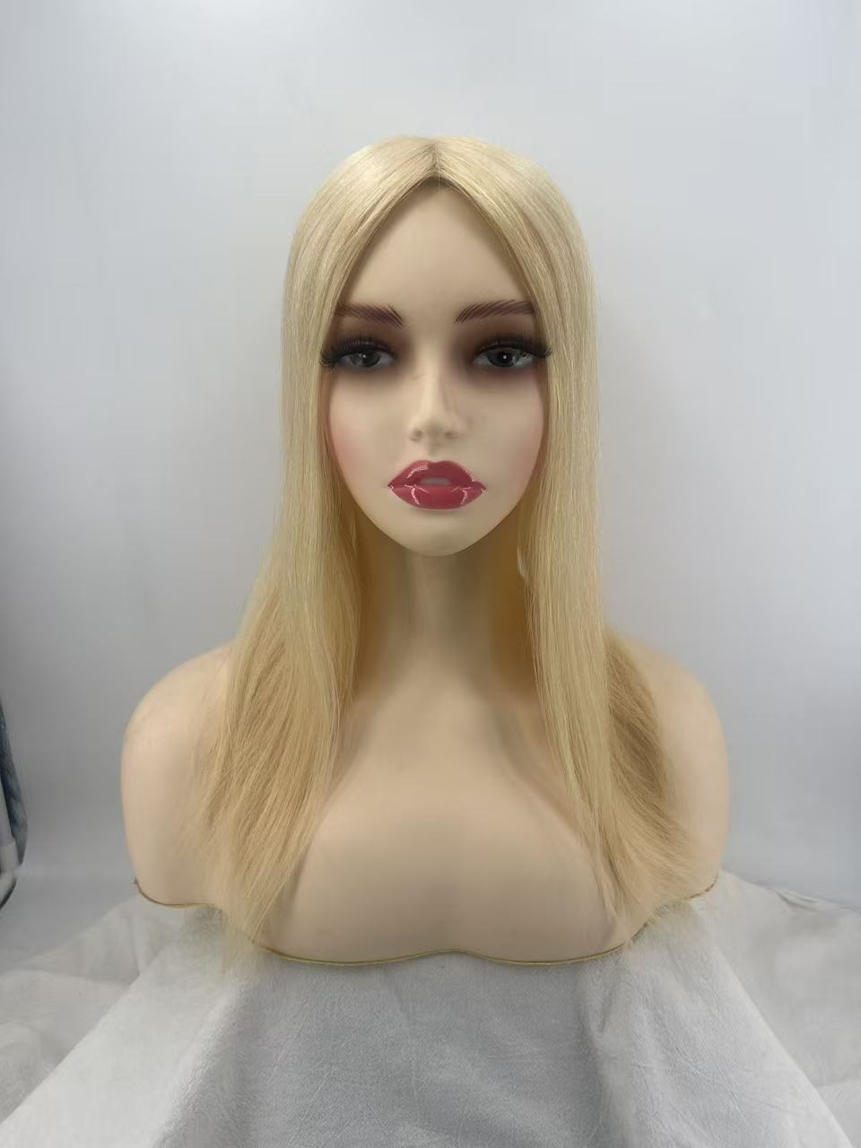 Salvi hair-SHT06 Topper New 5.5“x6" Injection Silk Top,diamond net cover 15inch  Natural Straight Culticle Remy Hair
