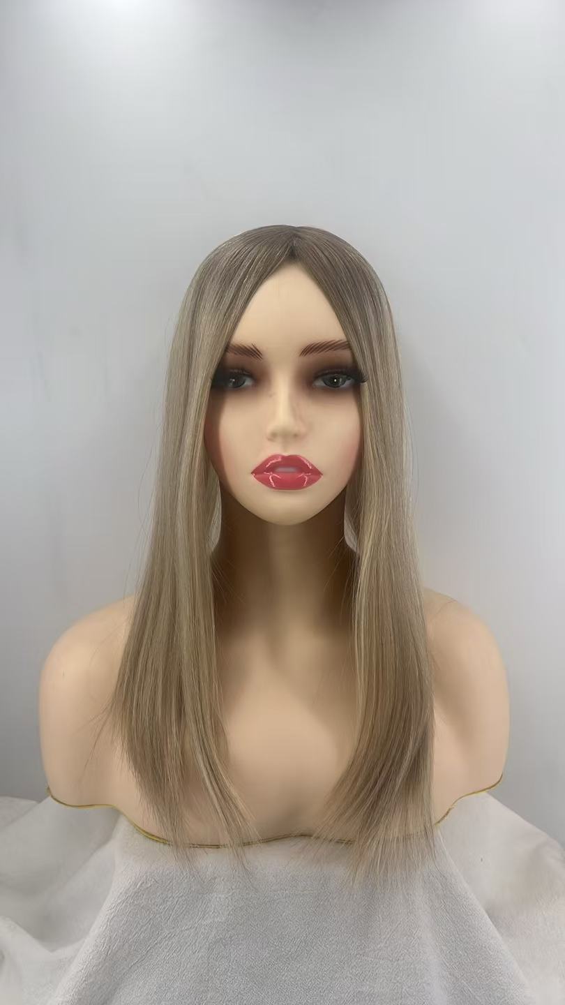 Salvi hair-SHT09  4"x4" Silk Top with flower net cover, 8"*8" topper closure  120% density Machine Wefted in the rest 14inch 16inch 18inch  Straight,Mogolian Culticle Remy Hair