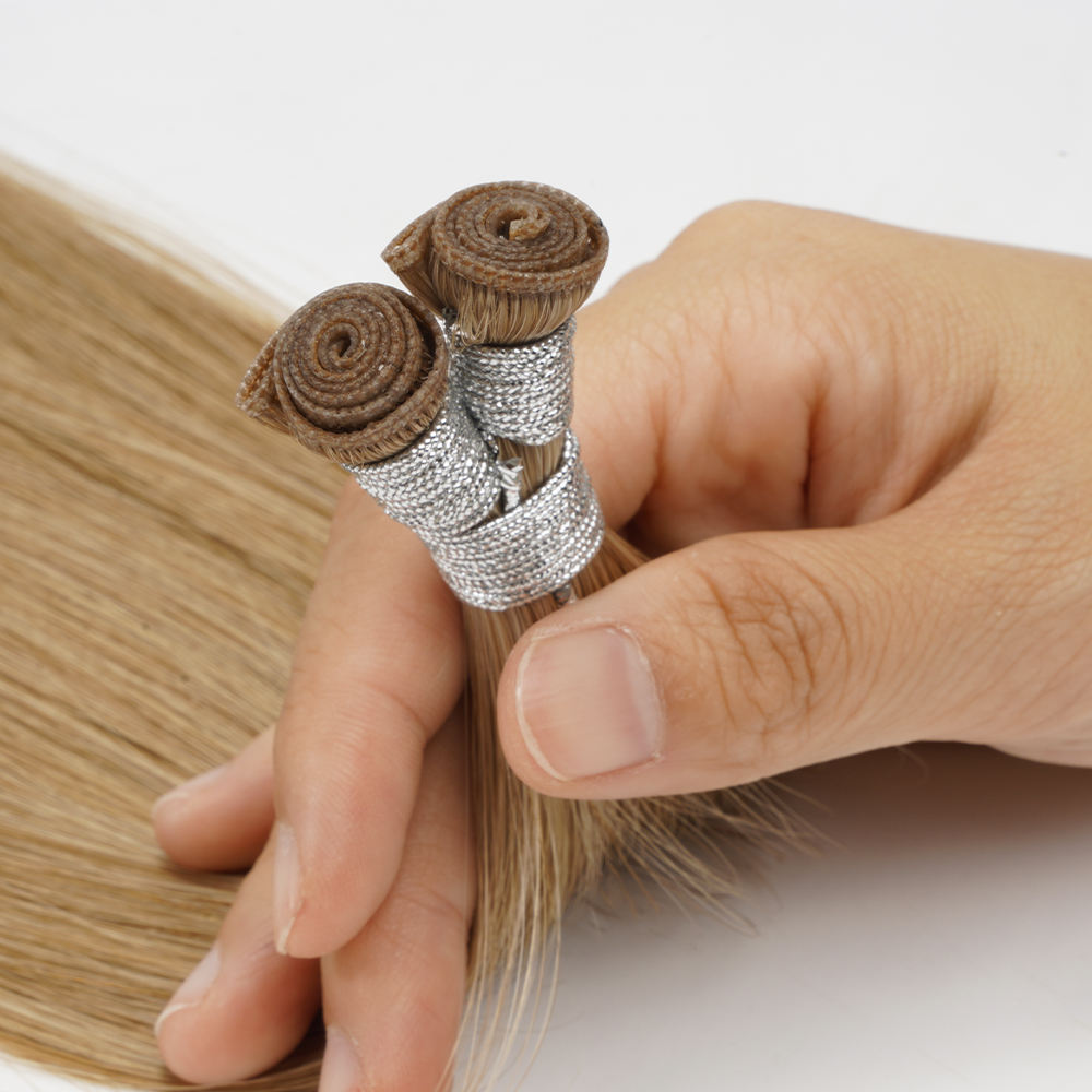 Genius Weft Hair ,Blonde Highlights Double Drawn Hand Tied Genius Weft Human Hair extension